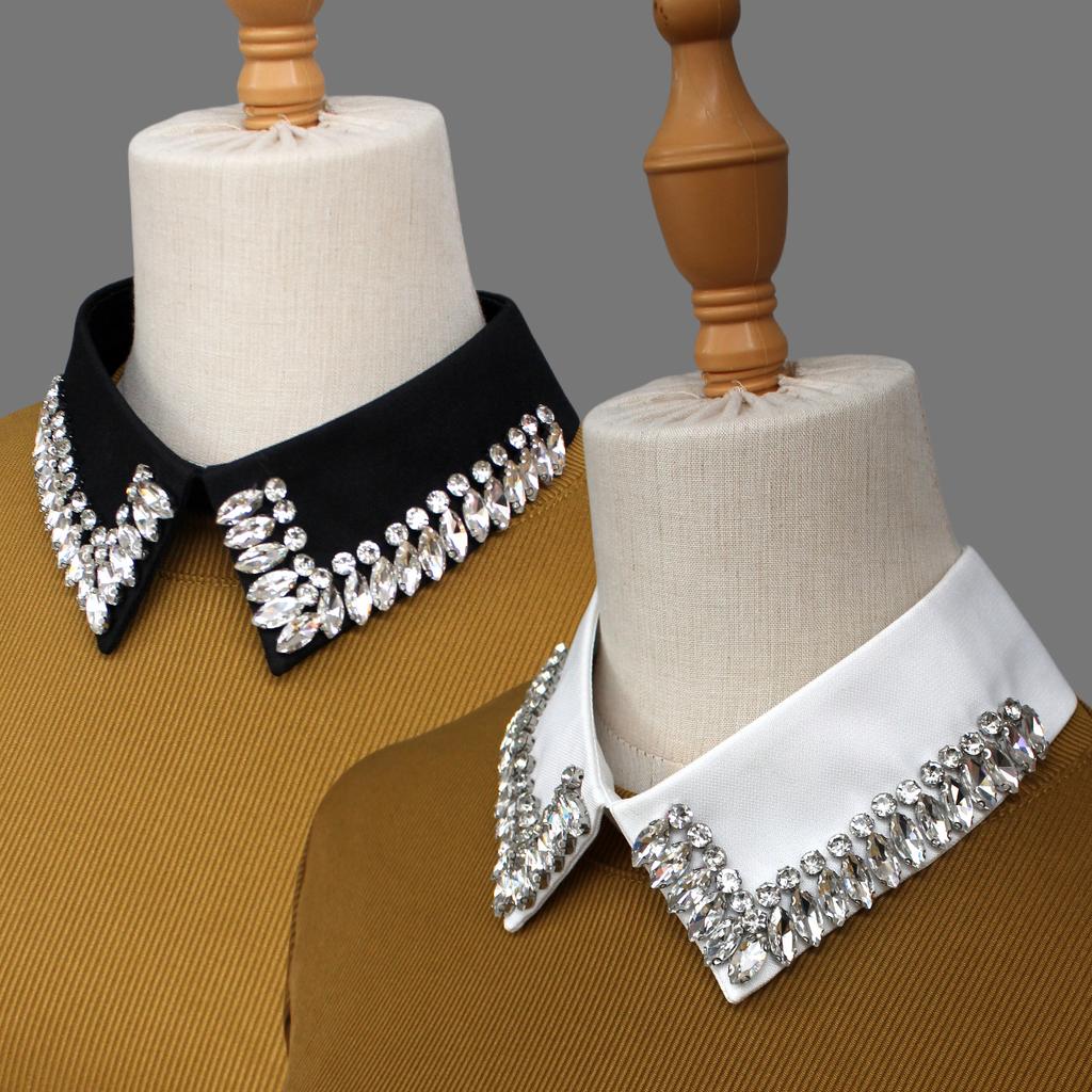 Retro Rhinestone False Collar. Luxurious Beaded and Shiny In Spring, Summer, Autumn and Winter. Handmade with Nailed Beads. Retr