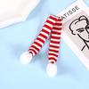 Red And White Knit Scarf Doll  Decoration Stripes Mini Knitting Scarf  Xmas Tree Ornament