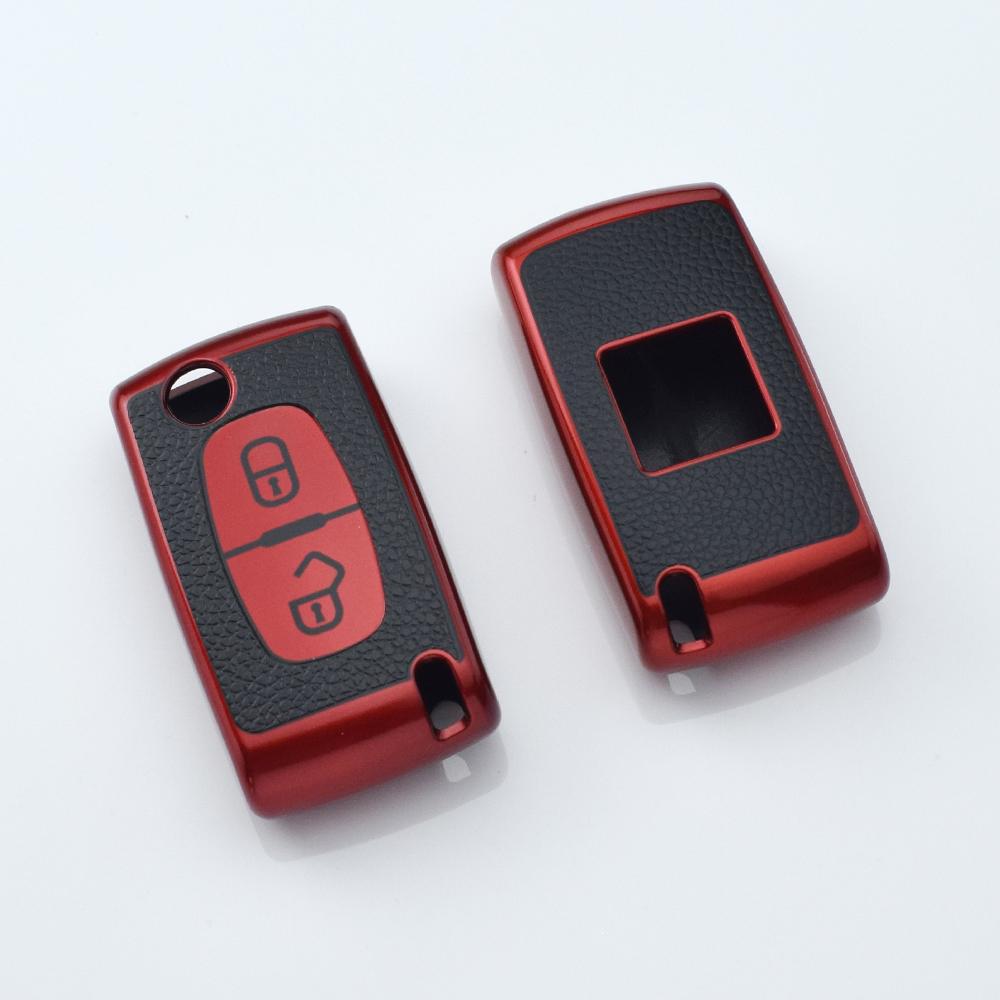 For Peugeot 308 207 307 3008 5008 Fob for Citroen C2 C3 C4 C8 Keys 2 Buttons TPU Car Key Case Cover Holder Shell Accessories
