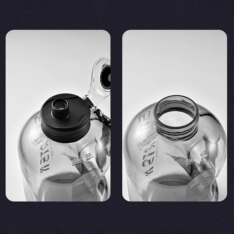 1.7/2.7L içme suyu şişesi Bpa ücretsiz plastik su bardağı taşınabilir yeniden kullanılabilir Flip Top spor su şişeleri açık kamp için