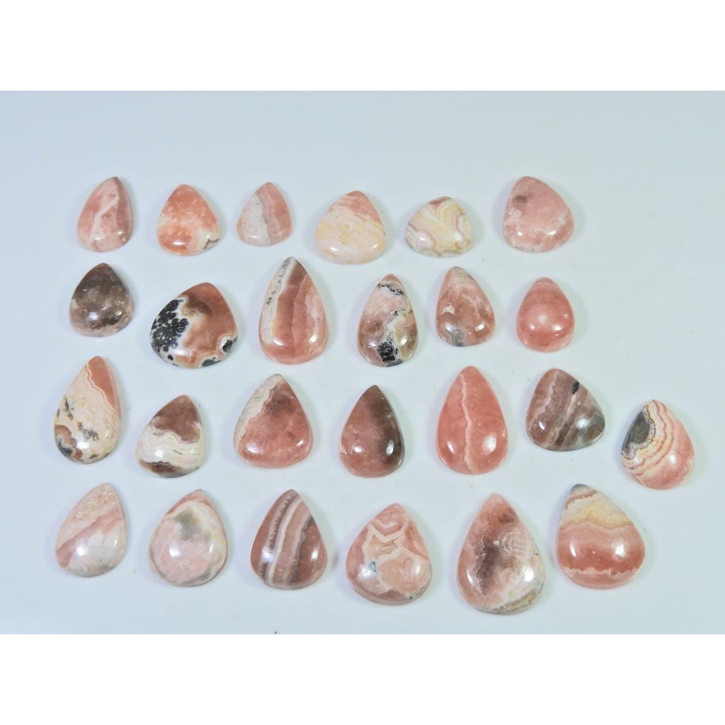 15-23MM 286Cts. Natural Rhodochrosite Pear Cabochon Loose Gemstone 25Pcs Lot C-891