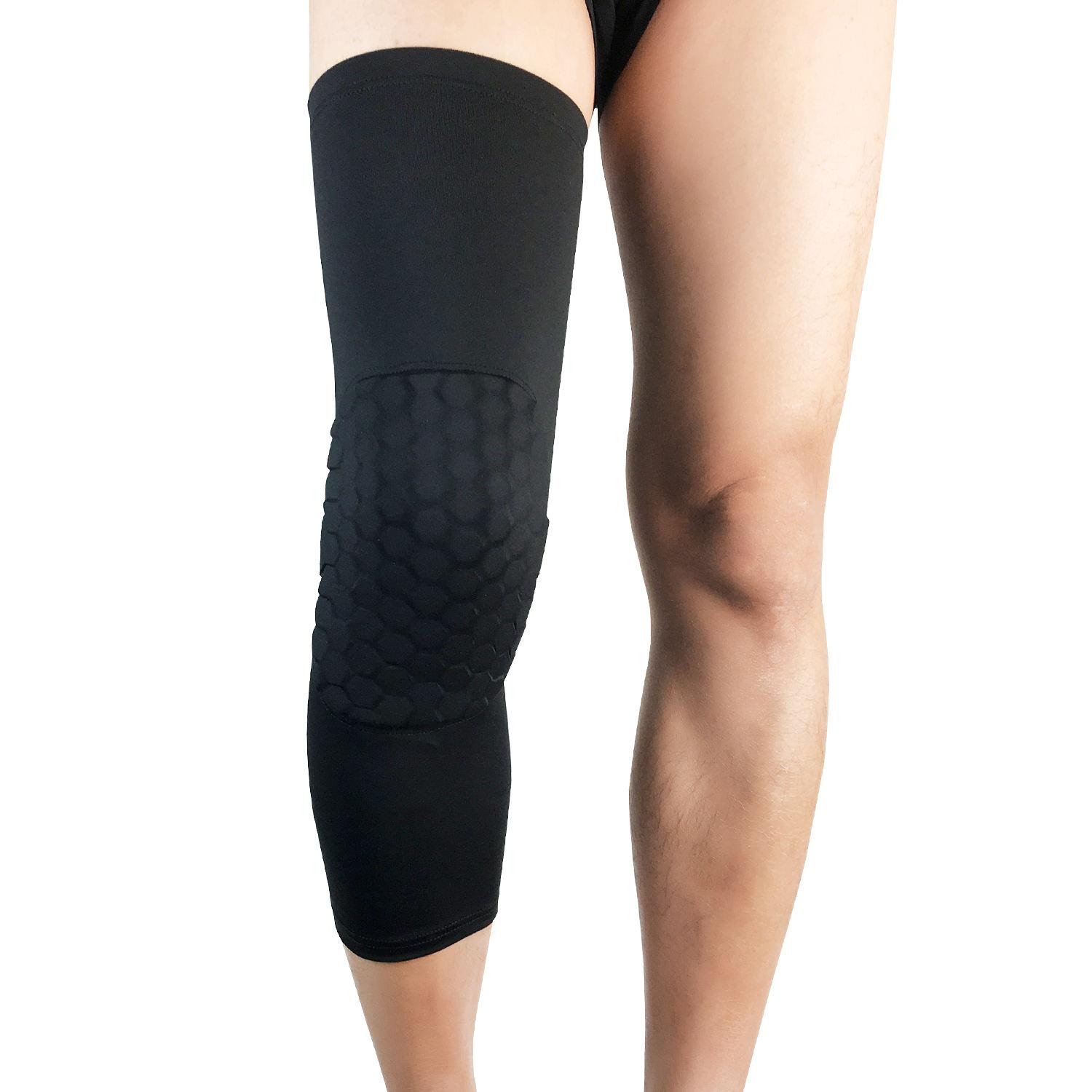Top Quality Honeycomb Knee Support Brace Pads Volleyball Basketball Knee Compression Sleeve for Adults Protect Knee S чёрный