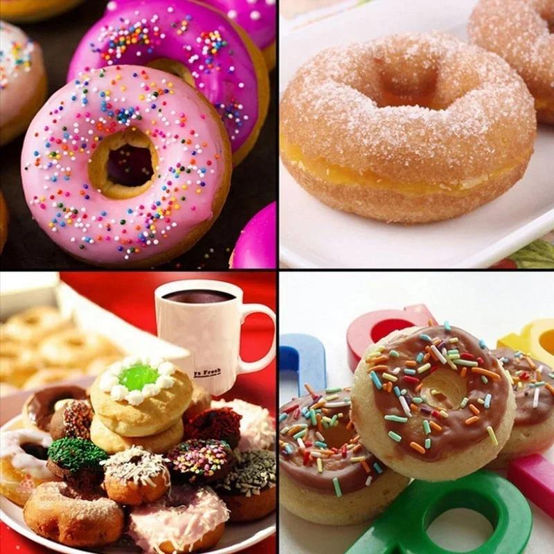 2Pcs/Pack Silicone Donut Muffin Chocolate Cake Candy Cookie Cupcake Baking Mold Kitchen Accessories.