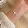 Manqiu 925 Sterling Silver Heart Snake Bone Chain Charm Geometric Women's Best Sterling Silver Bracelet   Jewelry Designer