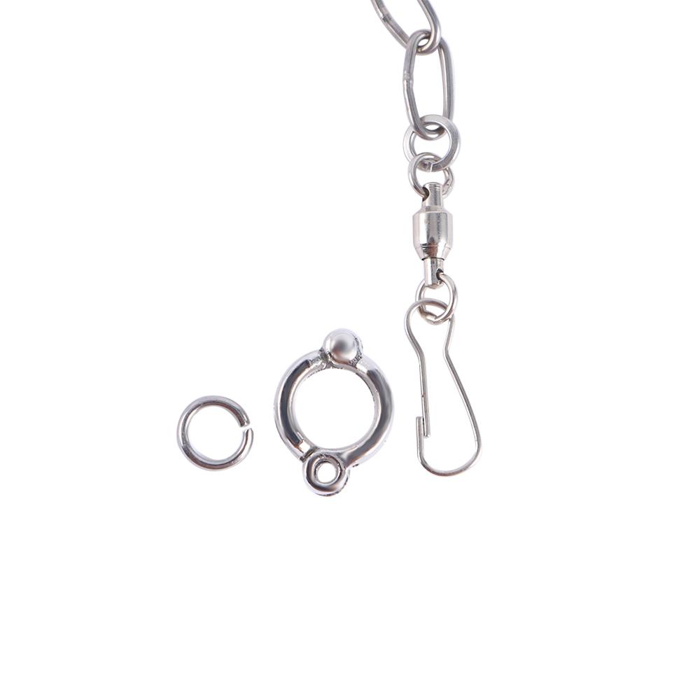 Lovebirds Parakeets Stainless Steel Split Flying Training Leash Bird Foot Chain Harness Parrot Leg Ring