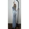 Women Sexy Off Shoulder Sequin Slit Floor Length Evening Party Gown