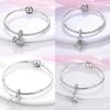 Original Inlaid Zircon Charm Beadscopper Color Love Heart Snake Dangle Bead Fit Bangle Bracelet Pendant Jewelry Fine Gift
