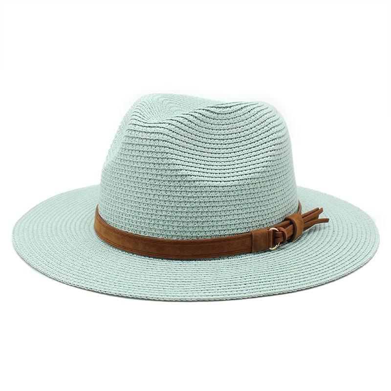 Nuovo Taglia Grande 59-60CM Cappello Panama Cappelli Estivi da Sole per Donna Uomo Esterno Spiaggia Paglia Cappellino Protezione UV Chapeau Cappello Jazz Trilby