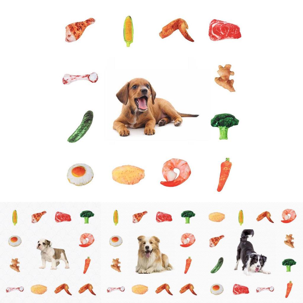Juguete masticable duradero de lona para perros con diseño de verduras para horas de diversión