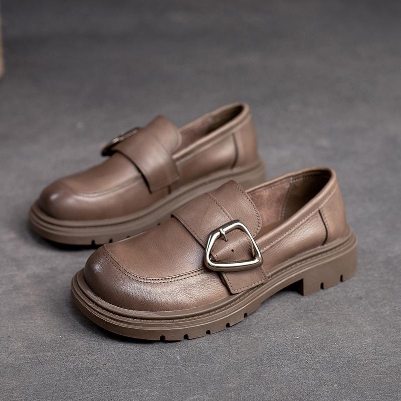 

Johnature женская обувь из натуральной кожи, весенние ретро с круглым носком на мягкой подошве, женские лоферы ручной работы на низком каблуке, женские туфли-лодочки 39