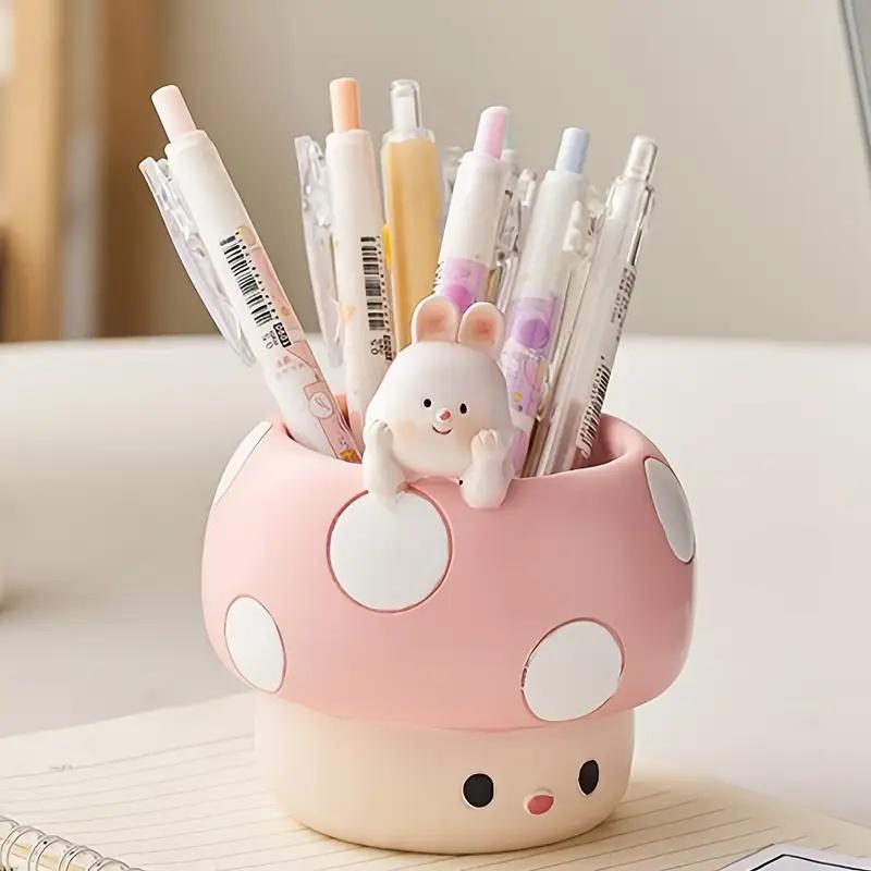 Fun Mushroom Pencil Holder for Desk Lightweight Multipurpose Storage Box for Home Office & Art Supplies Stationery Collectors