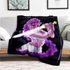 "Vivid Purple Fantasy Warrior Art Print - Limited Edition"Blanket Lightweight Flannel Throw Blanket for Sofa, Bed, Travel, Camping, Livingro