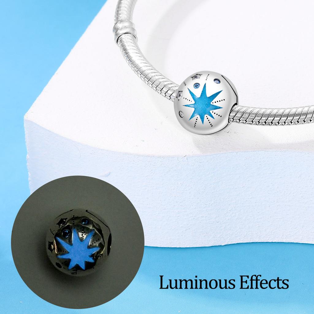 White Copper Plated 9 Silver Beads Flower Light Fixed Beads Isolation Beads High-End Diy Bracelet Necklace
