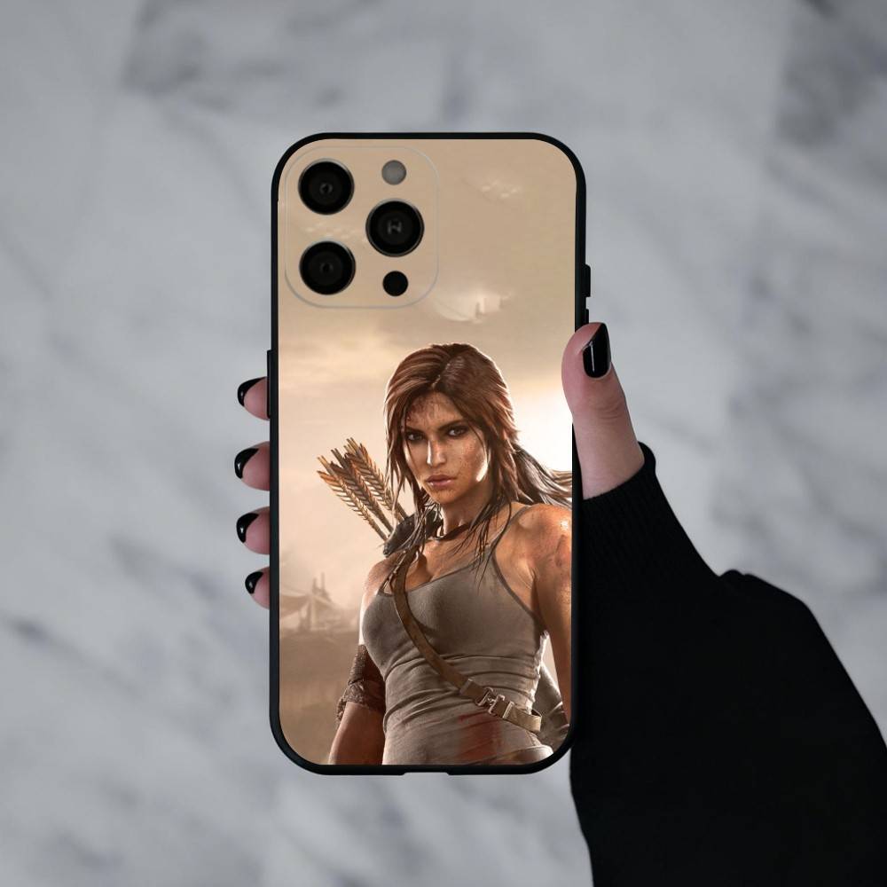 

HOT T-Tomb Raider L-Lara Croft Phone Case For iPhone 17pro, 16,15,14,13,12,11 X XR Plus,Others Soft Black Cover iPhone14
