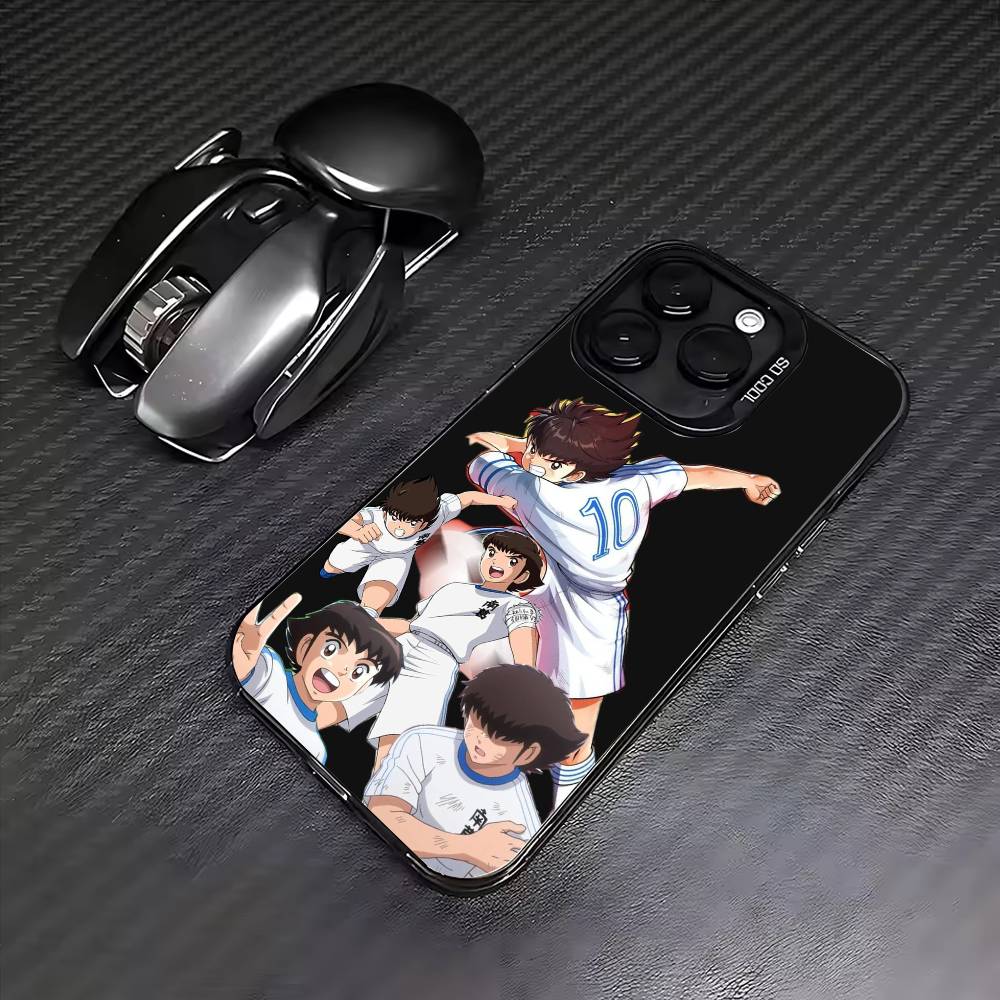 Anime Cool C-Captain T-Tsubasa  Phone Case For iPhone17,16,15,14,13,12,11 Plus,Pro Max Colored Silver Plated Inside Cover