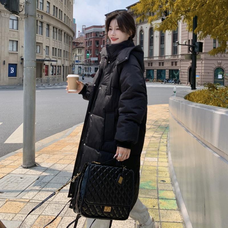 

Пуховик Женский Зимний Новый Стиль Хлопковое Пальто Длины до Колена Пальто-Хлебник Средней Длины Хлопковая Куртка XL