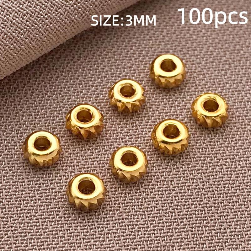 10-100Pcs Stainless Steel Gold Spacer Beads For Bracelet Jewelry Making Diy Flat Round Loose Beads Handmade Jewelry Supplies Cra
