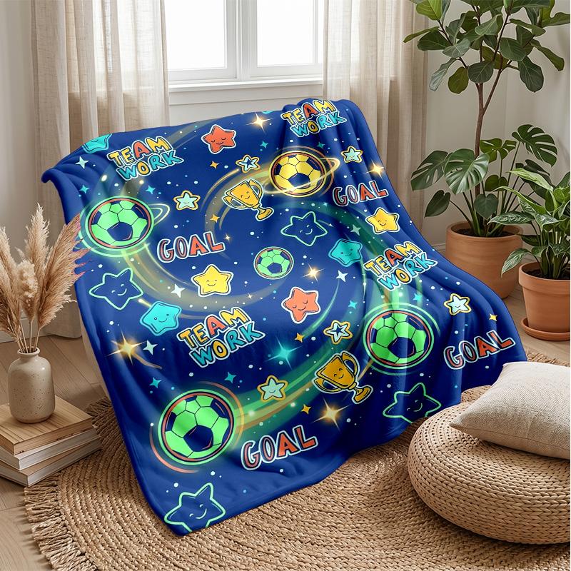 Space Football Showdown Theme blanket Lightweight Warm Flannel Blanket Decorative Throw Blanket for Home Decoration