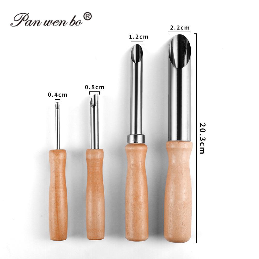 Stainless Steel Round Hole Punch Set for Clay Sculpture & Pottery - 4 Piece DIY Carving Tools