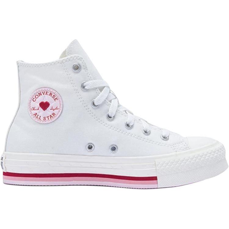Converse Chuck Taylor All Star Lift Platform High GS Valentines Day 2025 Kids Sneakers Cream Vintage-White Red A10716C