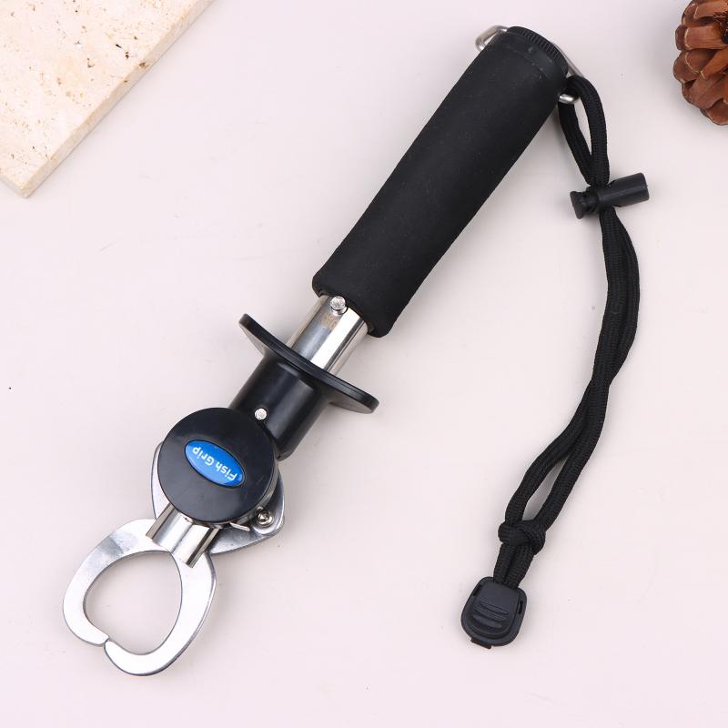 1Pc Fishing Gripper Portable Stainless Steel Fish Lip Controller Handle Grab Fishing Tackle Plier Holder With Weight Scale