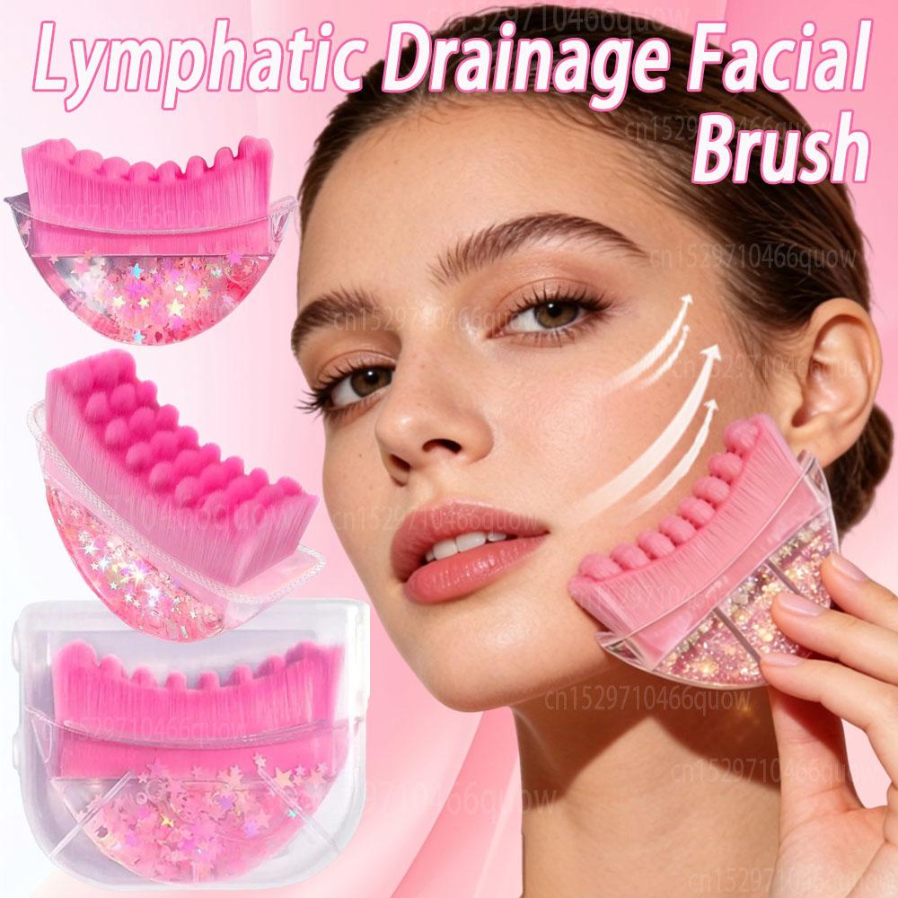 Portable Lymphatic Contour Face Brush,Facial Sculpting Guasha Massager,Lymphatic Drainage Massager Skin Scraping Facial Brush