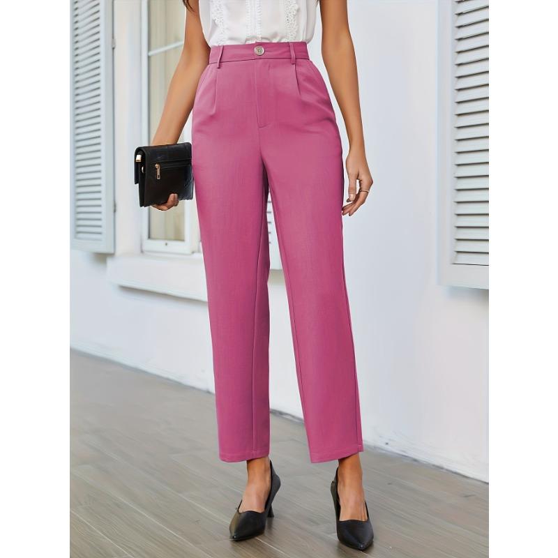 Ladies Summer Casual Stretch Solid Colour Suit Pants