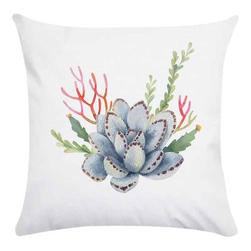 

Fashion Home Decoration Hand Drawn Cartoon Cactus Print Super Soft Pillow Cover Office Seat Cushion Cover 66x66cm