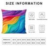 Rainbow Color Cushion Cover Soft Plush Fabric Double-Sided Printed Sofa Cushion Cover For All Seasons Home Decor Gift