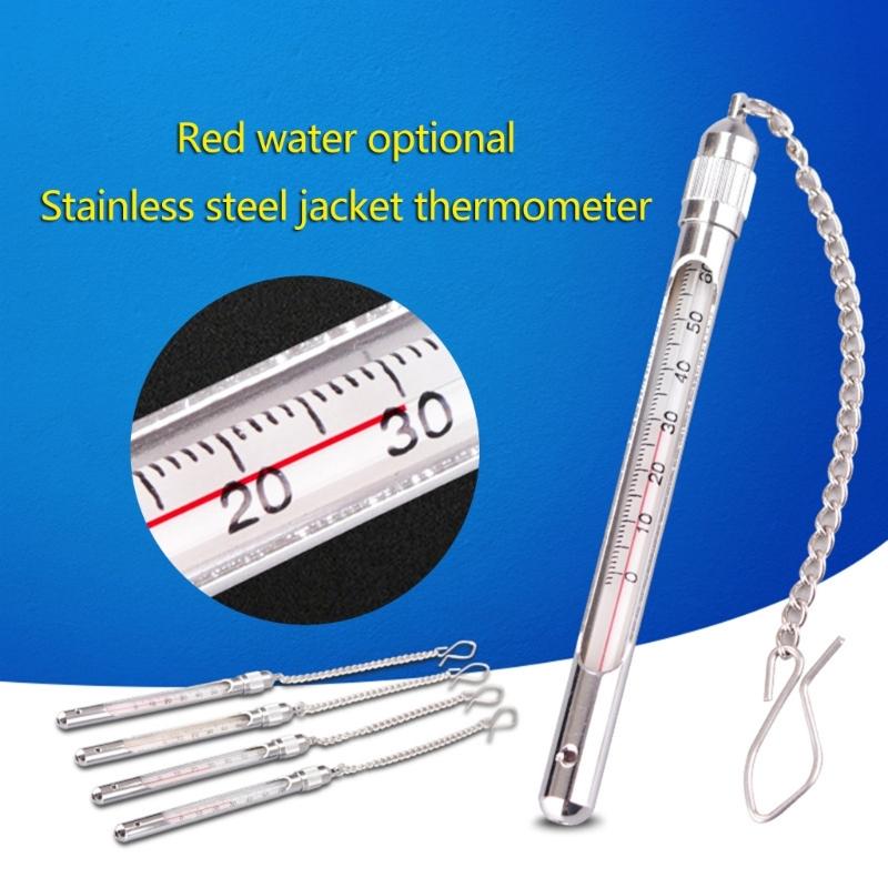 Fishing Thermometer with Metal Buckle Temperature Meter Portable Fishing Temperature Gauges for Outdoors