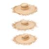 Elegant Raffia Sun Hat With Adjustable Size And Breathable Open Weaving For Beach Vacation Outdoor Activity Travel Gear