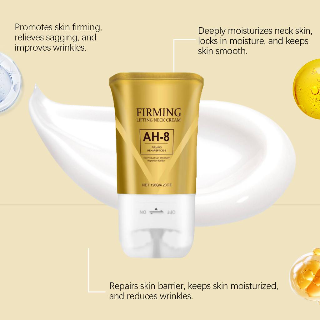 AH-8 Firming Neck Cream Moisturizer Anti Aging Smoothing Wrinkles Rolling  Massage Polypeptide Eye Cream Eye & Neck Skincare Set