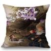 Chinese Retro Painting Style Classical Girl Lotus Cushion Covers Office Car Sofa Chair Home Decoration Cushion Cover Pillow Case