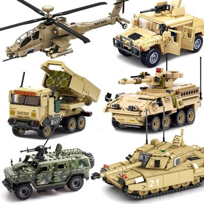 Military Armored Hummer Stryker Tank Car US Russia Army Modern War Soldier Weapons Model Building Blocks Brick Children Kid Toys
