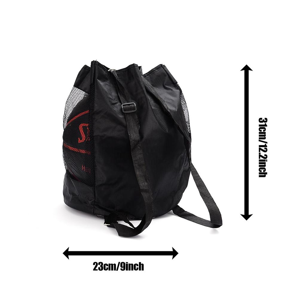 Drawstring Basketball Backpack, Basketball Box, Net Bag, Football Storage Backpack, Outdoor Volleyball Storage Bag, 32 Cm, Black