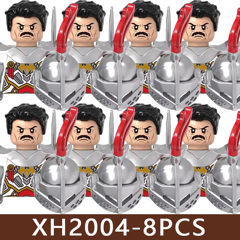 Medieval Roman Soldier Figures Building Blocks MIlitary Castle Warrior Hospital Templar Knight Flag Cloak Accessories Bricks Toy
