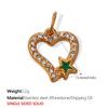 French Retro 18K Gold-Plated Stainless Steel Enamel Pendant Earrings & Necklace Series