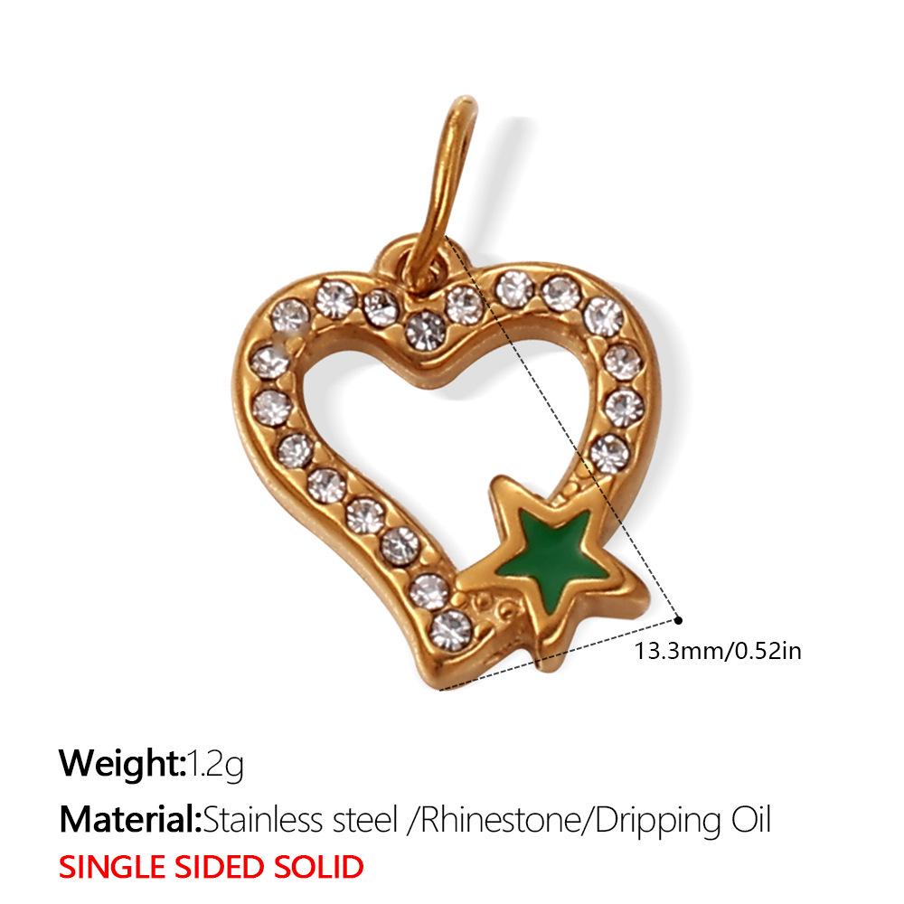 French Retro 18K Gold-Plated Stainless Steel Enamel Pendant Earrings & Necklace Series