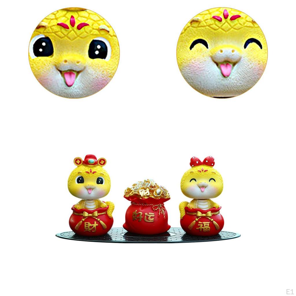 3 Stück Geldbeutel Schlangenstatuen Set Auto Armaturenbrett Dekorationen Ornamente Schreibtisch für