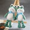 Plush Frog Plush Keyring Stuffed Doll Red Scarf Frog Plush Pendant   School Bag Pendant