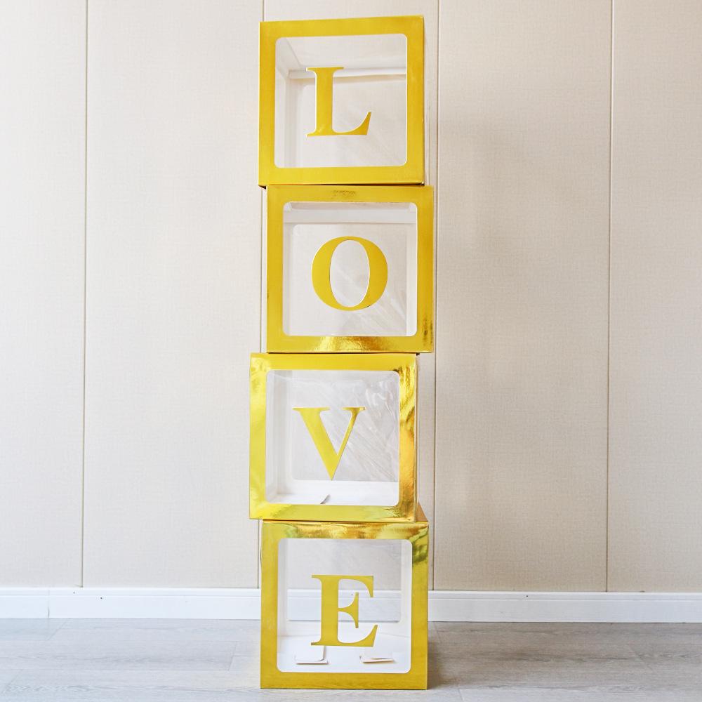 Clear Box Balloon Decoration: 26 Letters LOVE & BABY - Ideal for Birthdays, Graduations, Weddings