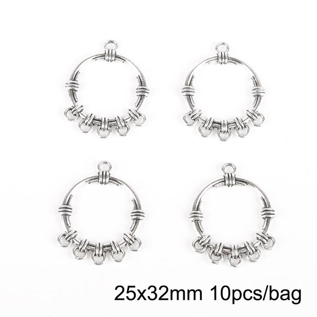 10 stk flere hull sølv sinklegering anheng for smykkekomponenter gjør DIY øredobber halsbånd armbånd