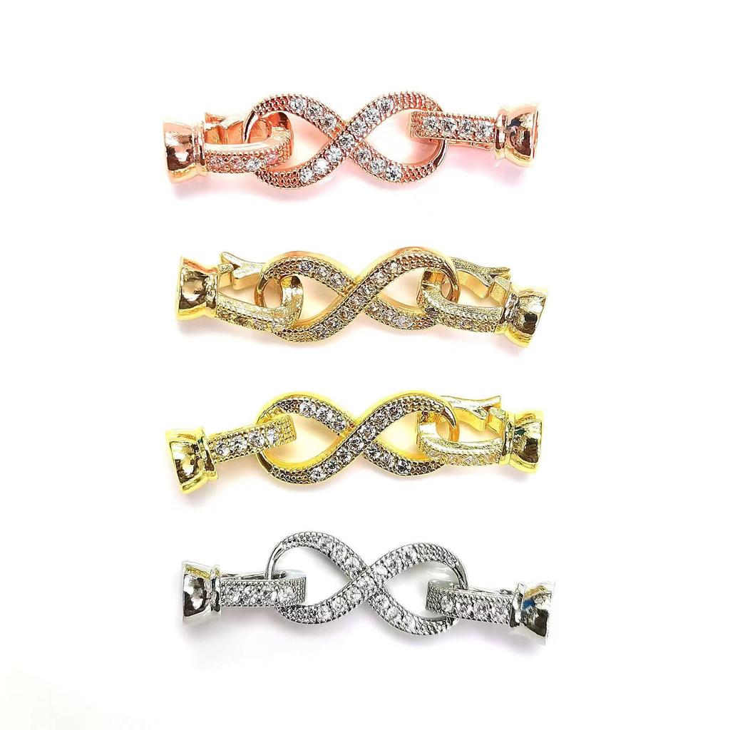 14k Goud Gevuld Zirconium Strik & Parel Bloemvormige Gesp voor DIY Sieraden Accessoires