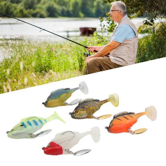 5pcs Soft Fishing Lures for Bass 18g 8cm Paddle Tail Swimbaits with Spinner Artificial Fishing Bait Lifelike Fishing Lures Kit 