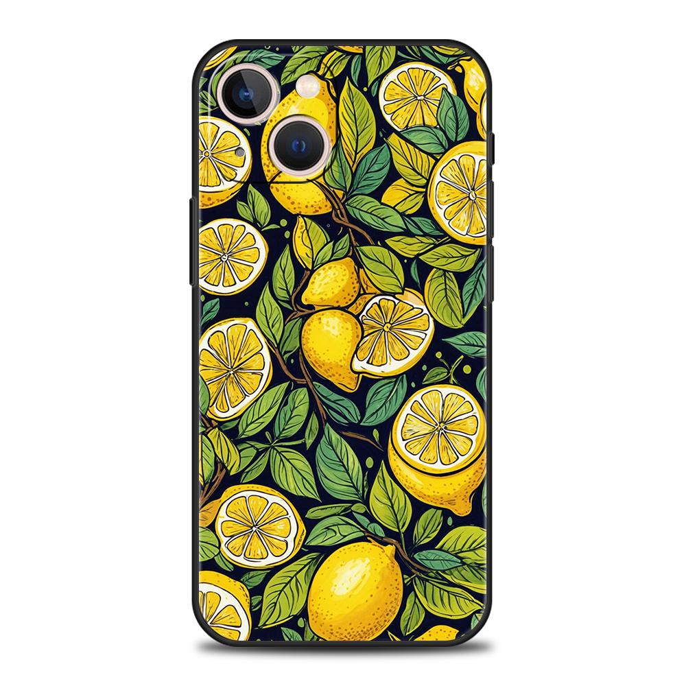 Phone Case Cover for iPhone 17 16 15 14 13 12 Pro Max 11 Pro Max 17 AIR Plus Shockproof Soft TPU Summer Fresh Fruit Lemon Print