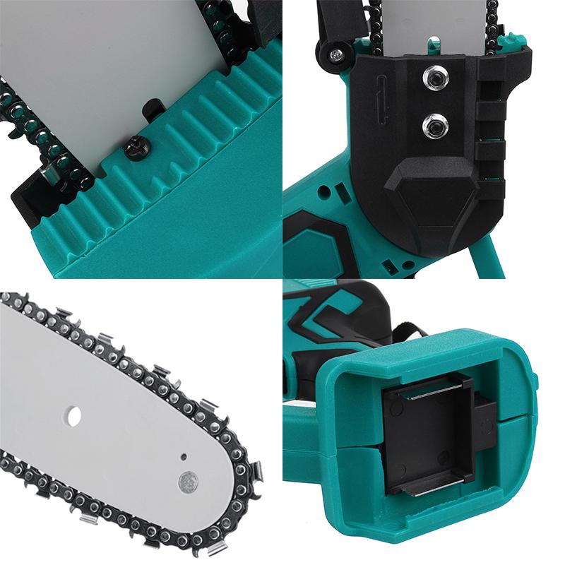 8 Inches Cordless Electric Saw Chainsaw Garden Logging Woodworking Tool Electric Pruning Saw For 18V Battery 2500W