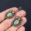 Copper Spiny Oyster Turquoise Gemstone Jewelry Pure Copper Wire Wrapped Handmade Earrings