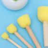 20Pcs Kids Sponge Brush Paint Set Premium Soft Sponges with Comfort Grip Handle for Creative Graffiti Drawing Painting Art