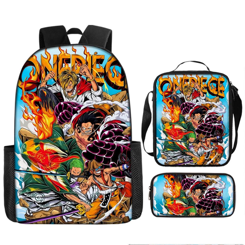 ONE PIECE Luffy one piece schoolbag Sauron backpack student Nautical king backpack satchel pencil case set