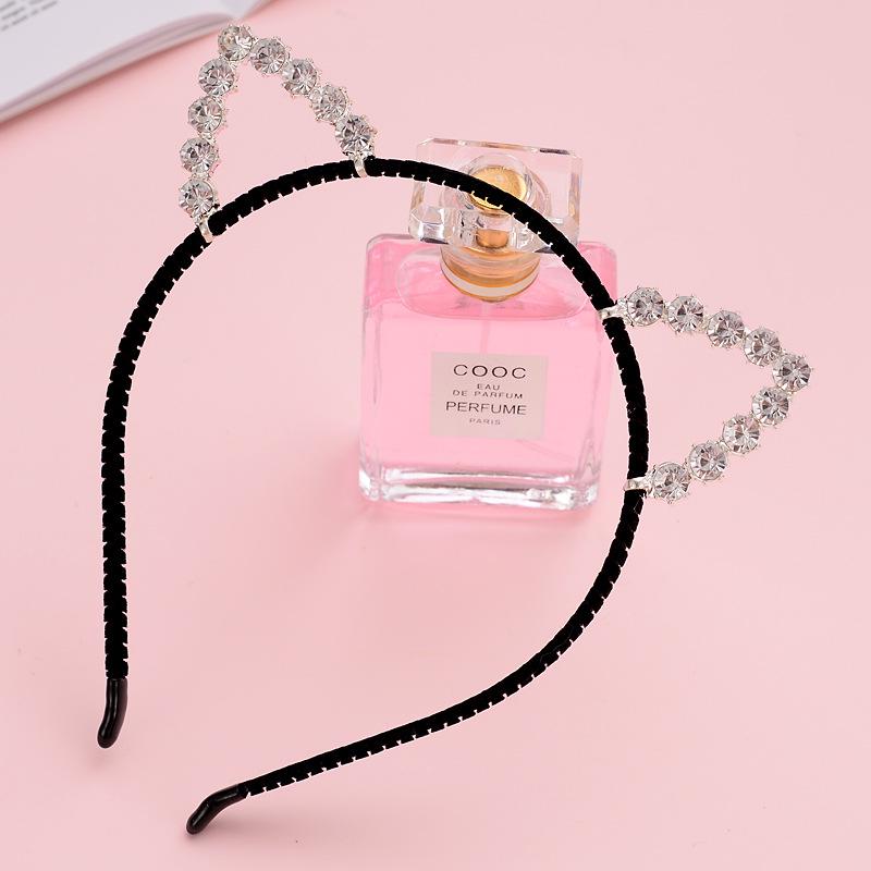 Cute Kawaii Rhinestone Little Devil Cat Ear Headband Hair Clip
